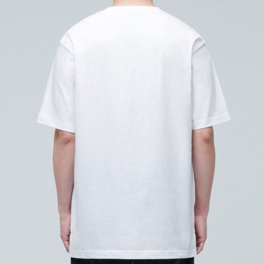 Layered Crew Neck Short Sleeve T-shirt – Regular Length [White]