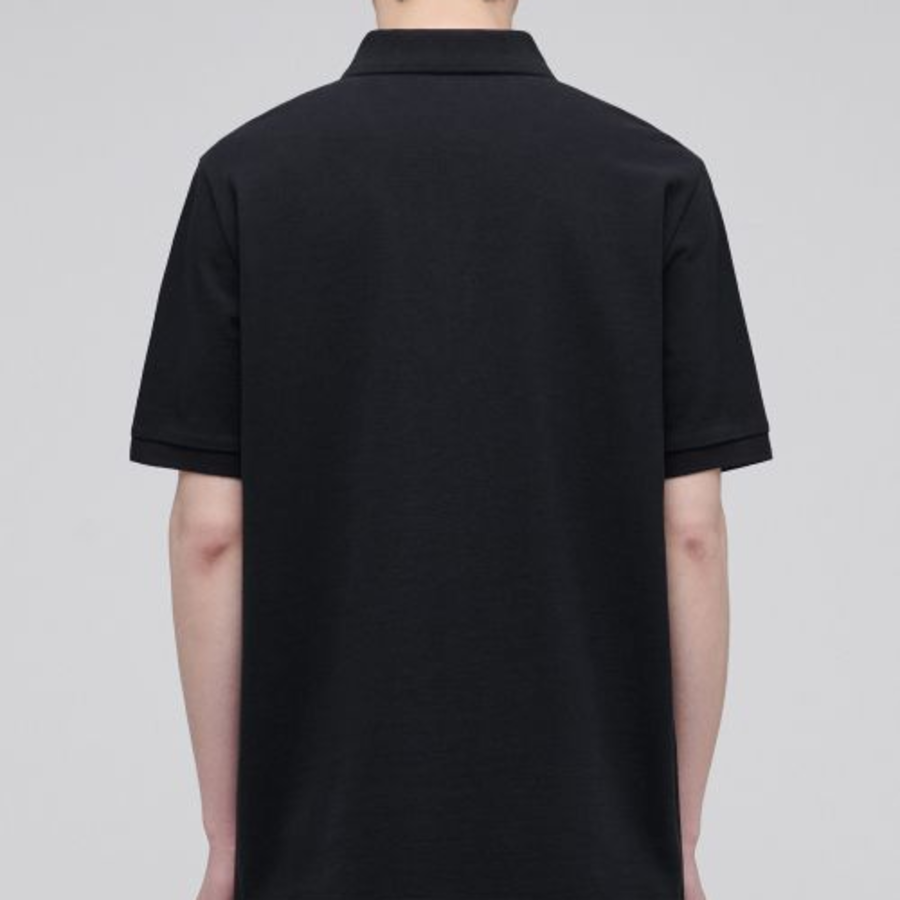 Basic Piqué Polo Shirt [Black]