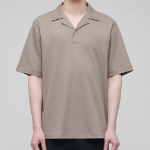 Open Collar Polo Shirt [Dusty Beige]