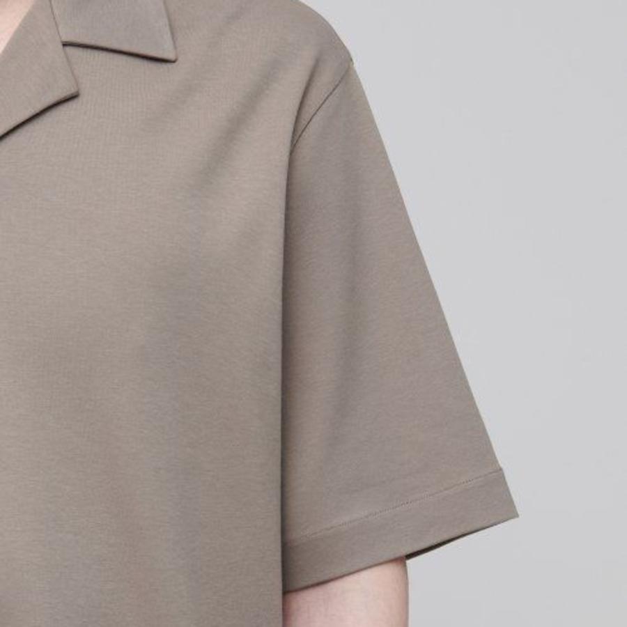Open Collar Polo Shirt [Dusty Beige]