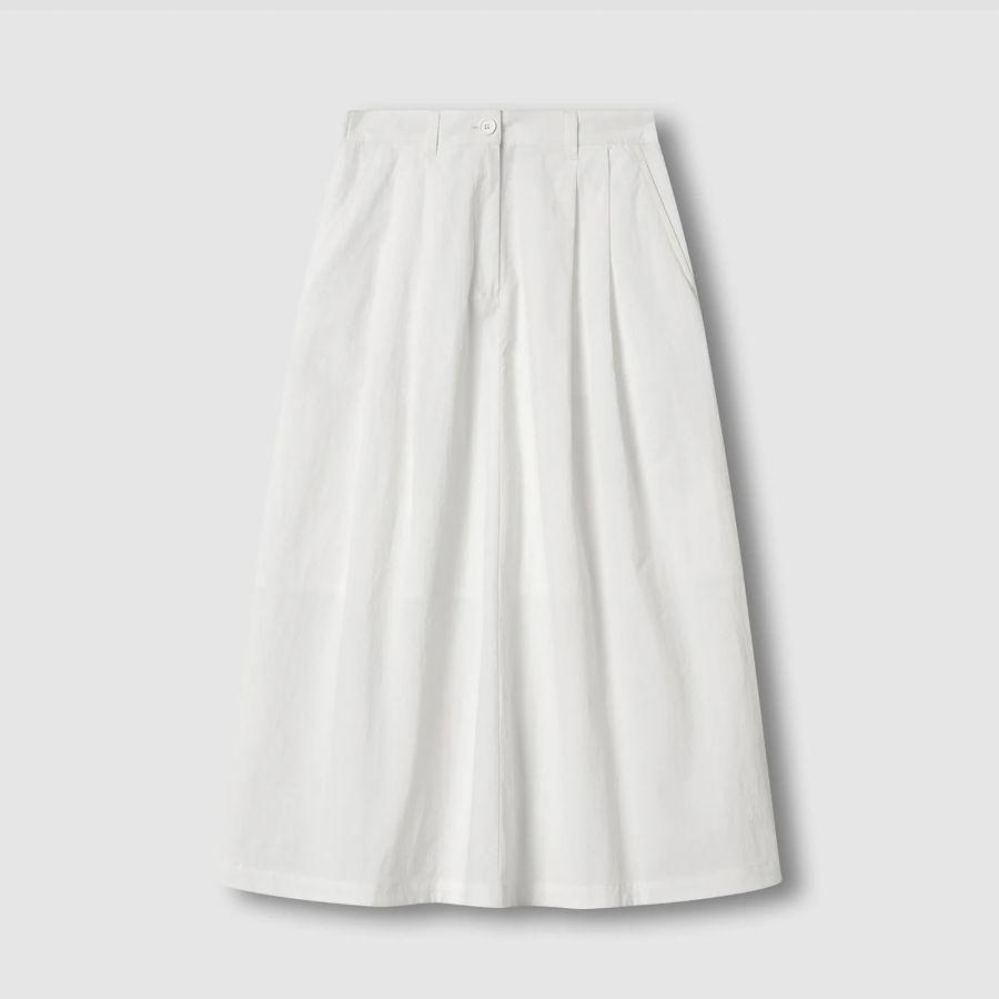 JAJU Full Seersucker Skirt (White) — лёгкость и свежесть в классическом исполнении