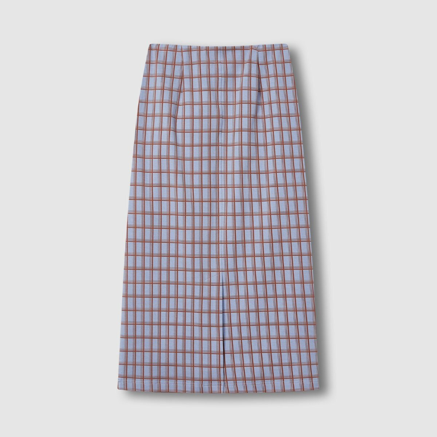 JAJU Check Skirt (Dark Blue) — классика в клетку с современным акцентом