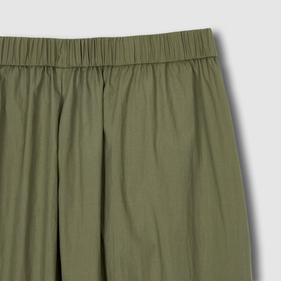 JAJU Seersucker Balloon Skirt (Khaki) — объём и комфорт в современной интерпретации