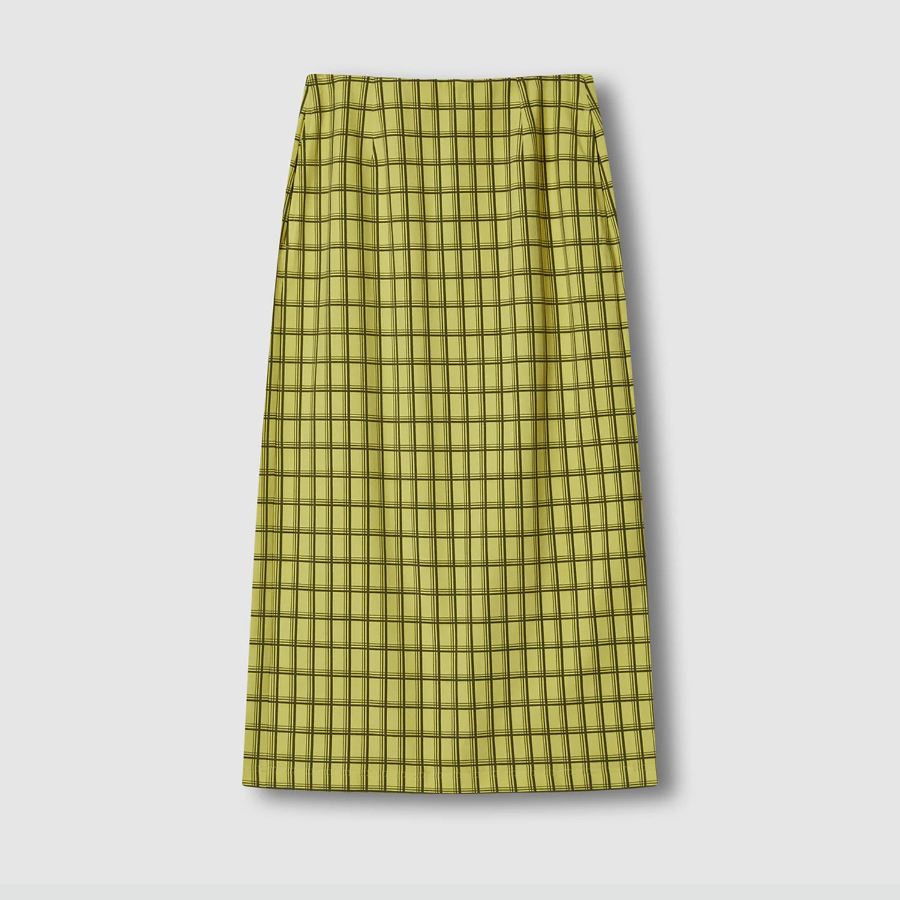 JAJU Check Skirt (Dark Yellow) — яркий акцент с классическим узором