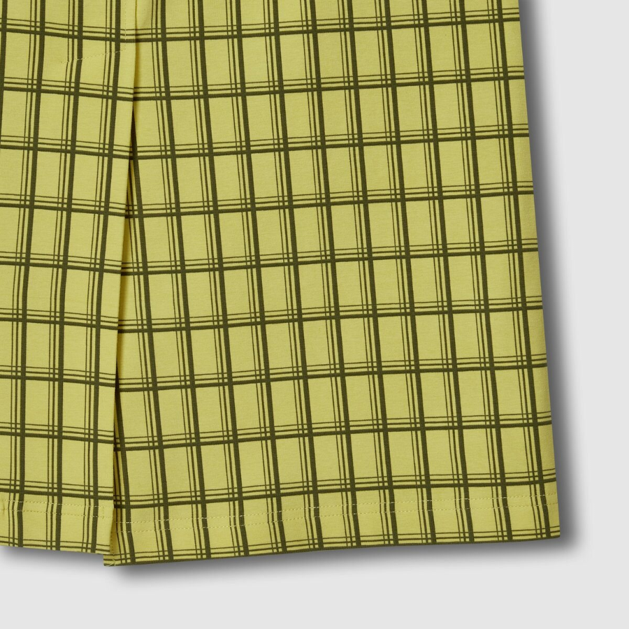 JAJU Check Skirt (Dark Yellow) — яркий акцент с классическим узором