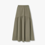 JAJU Shirring Skirt (Khaki) — лёгкость формы и свобода движения
