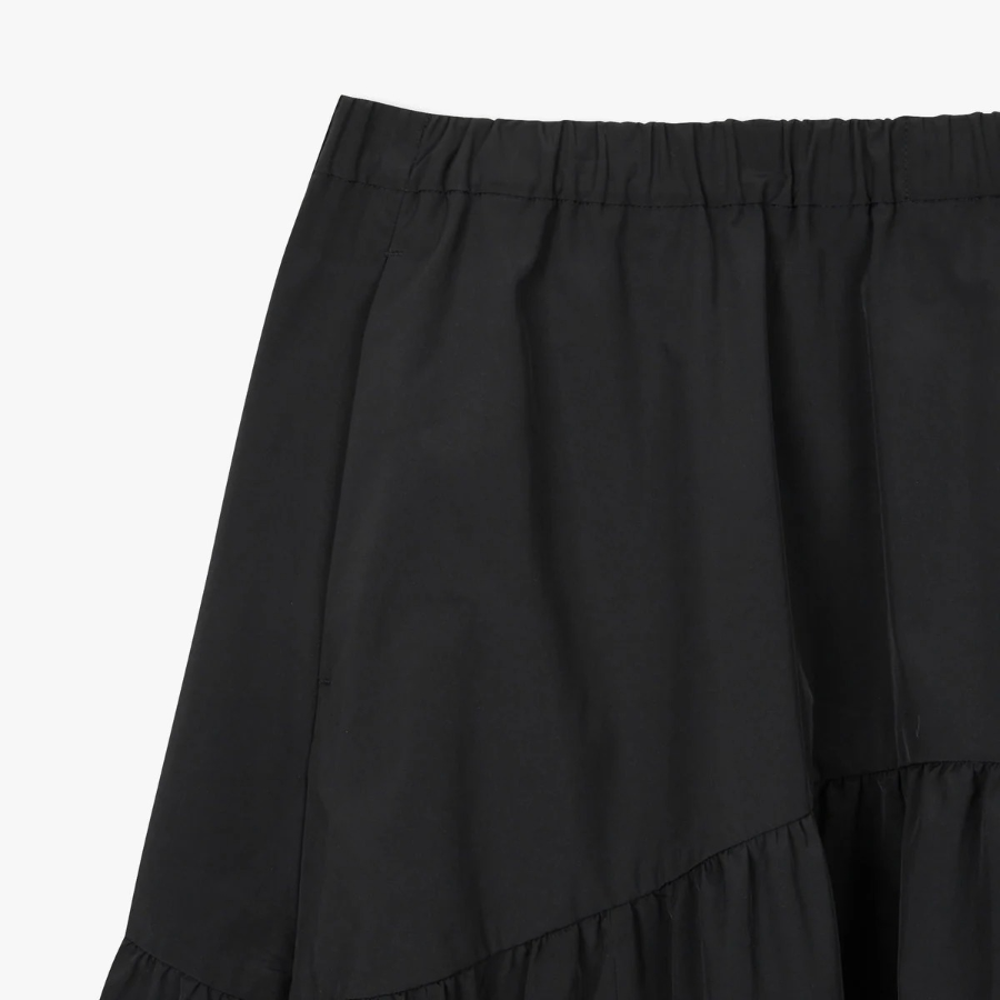 JAJU Shirring Skirt (Black) — женственность и комфорт в одном силуэте