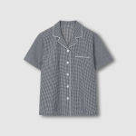 JAJU Seersucker Check 3/4 Pajama Set (Light Navy) — лёгкость и уют в каждой детали