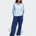 Adidas Adicolor Football Jacquard V-Neck Long Sleeve Polo Shirt