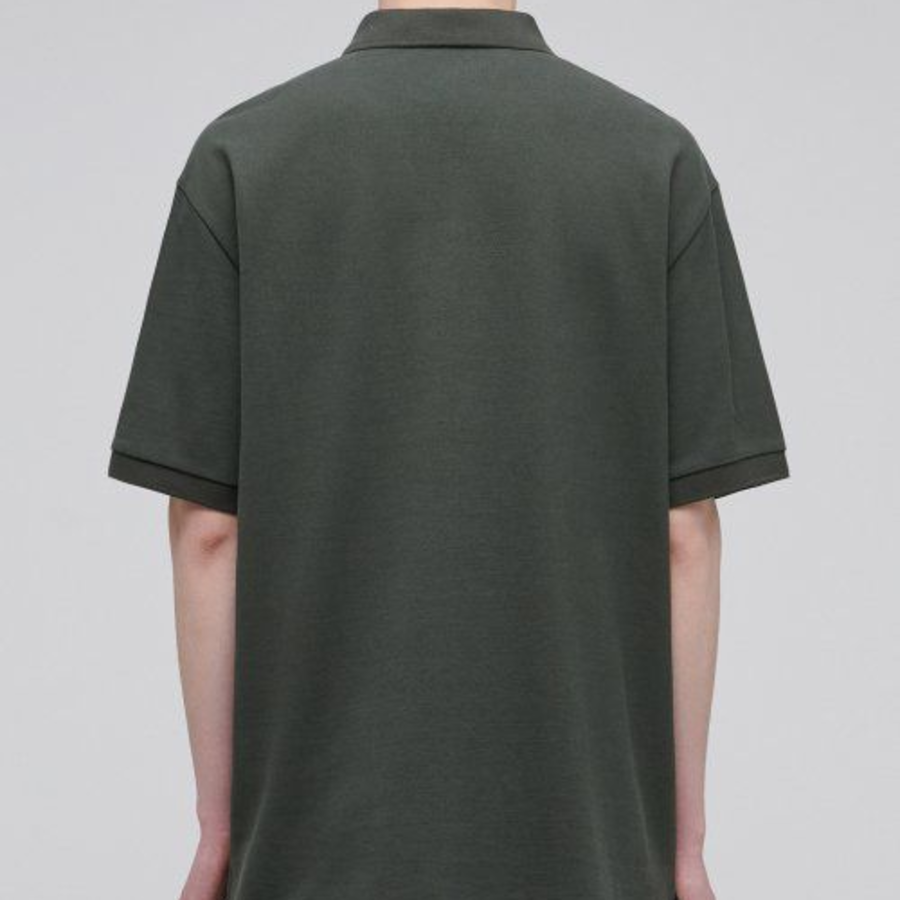 Relax Fit Piqué Polo Shirt [Khaki]