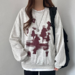 Painting Print Loose Fit Sweatshirt