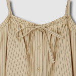 JAJU Cotton Stripe Sleeveless Pajama Set (Dark Beige) — домашний комфорт в минималистичном стиле