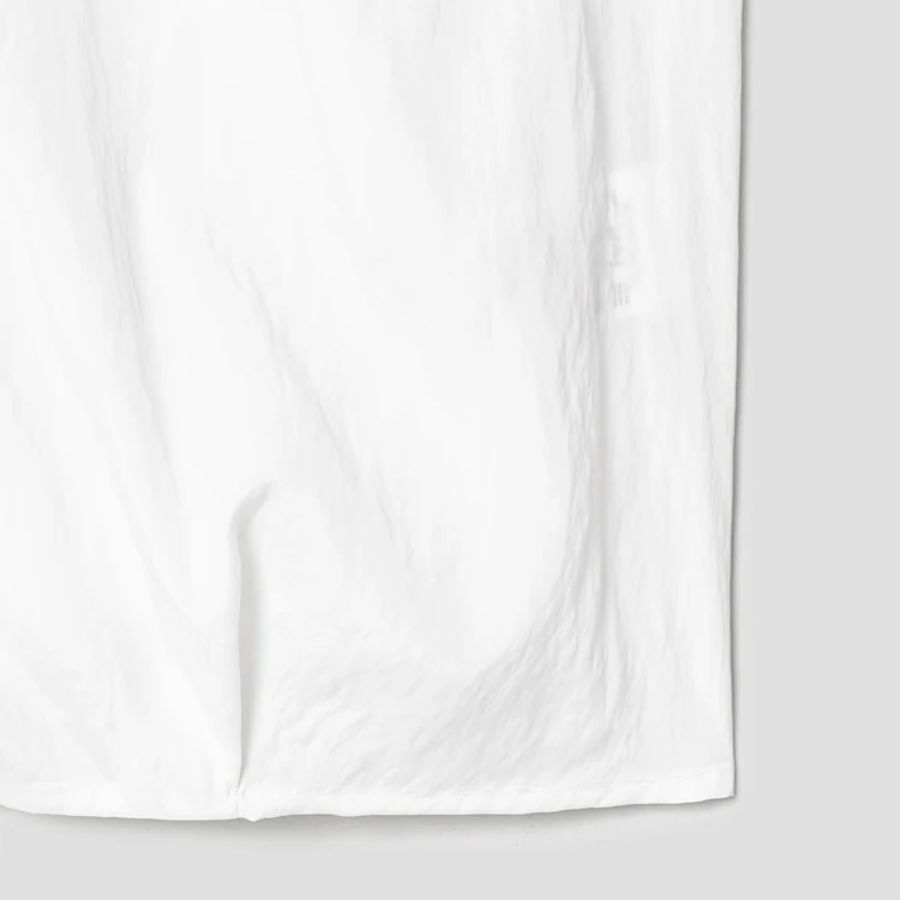 KUHO Collar Neck Short Sleeve Blouse – White