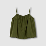 JAJU Cotton Stripe Sleeveless Pajama Set (Dark Khaki) — удобство и стиль в каждой детали