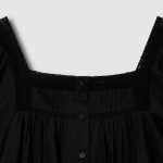 JAJU Eyelet Short-Sleeve Pajama Set (Black) — лёгкость и утончённость для домашнего уюта