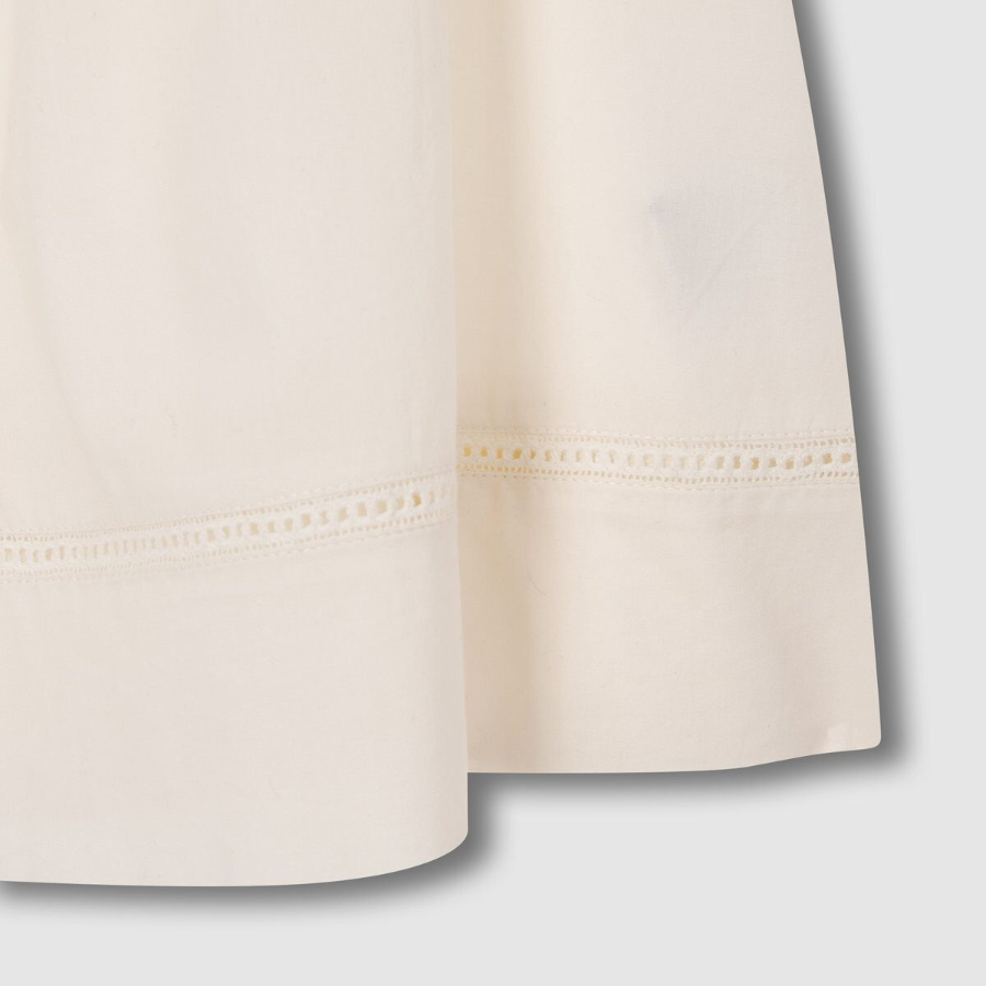 JAJU Eyelet Short-Sleeve Pajama Set (Ivory) — невесомый комфорт и нежный стиль для тёплых дней