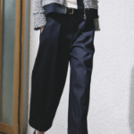 KUHO Cotton Tuck Tapered Pants (Denim) – Blue