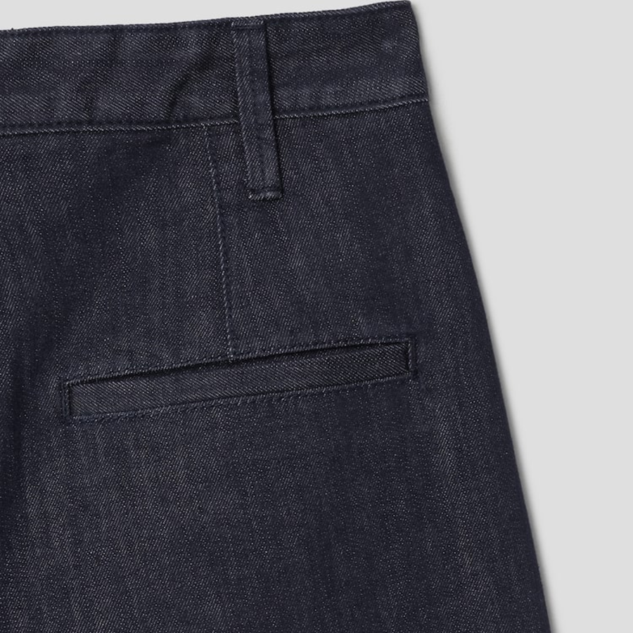 KUHO Cotton Tuck Tapered Pants (Denim) – Blue