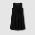 JAJU Eyelet Sleeveless Pajama Dress (Black) — утончённая простота и комфорт для домашнего отдыха