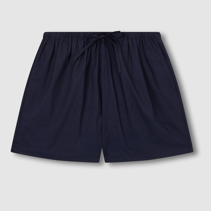 JAJU 60s Cotton Shirred 3-Part Pajama Pants (Navy) — удобство и стиль для домашнего отдыха