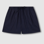 JAJU 60s Cotton Shirred 3-Part Pajama Pants (Navy) — удобство и стиль для домашнего отдыха
