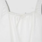 JAJU 60s Cotton Shirred Sleeveless Pajama Shirt (White) — базовая лёгкость и абсолютный комфорт