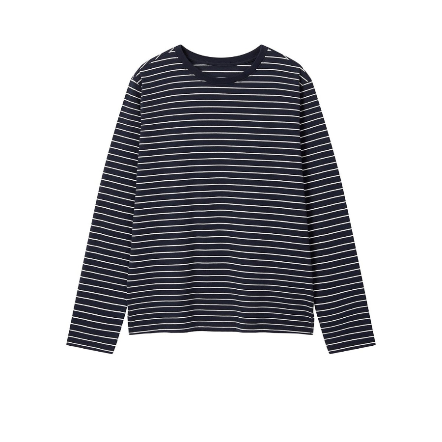 JAJU Smart Cotton Long Sleeve Pajama T-Shirt (Navy) — уют и функциональность на каждый день