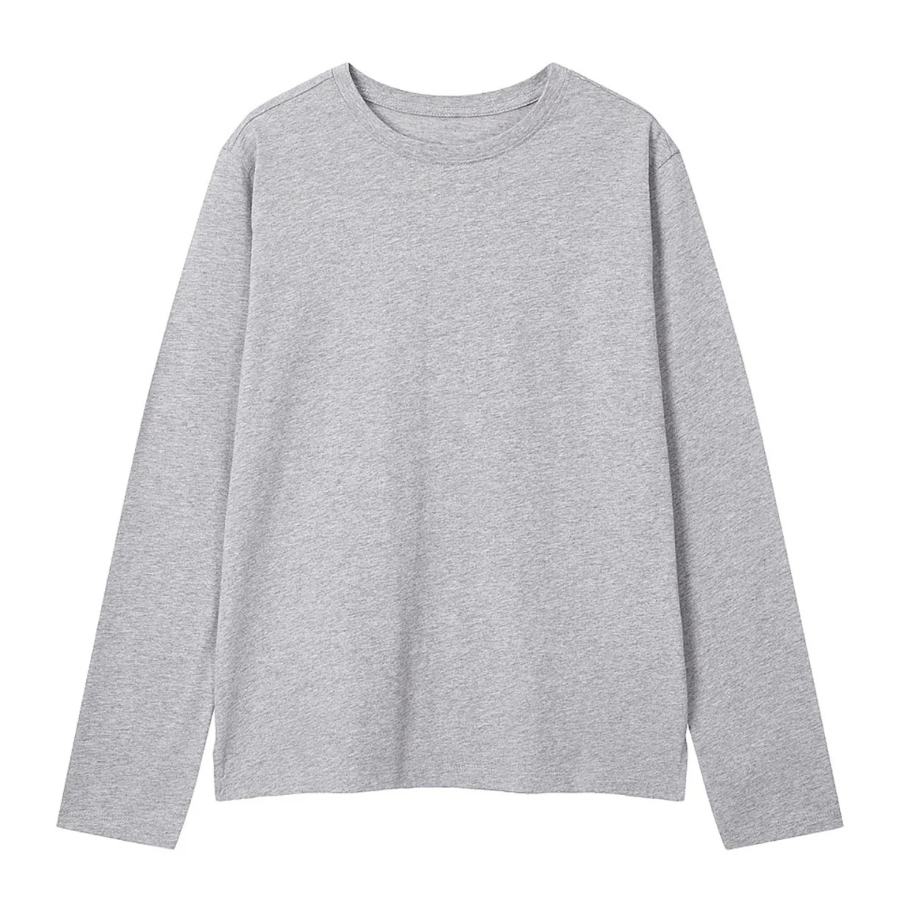 JAJU Smart Cotton Round Neck Long Sleeve Pajama T-Shirt (Melange Gray) — уют и функциональность для домашнего комфорта