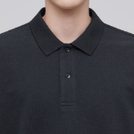 Basic Piqué Polo Shirt [Dark Grey]