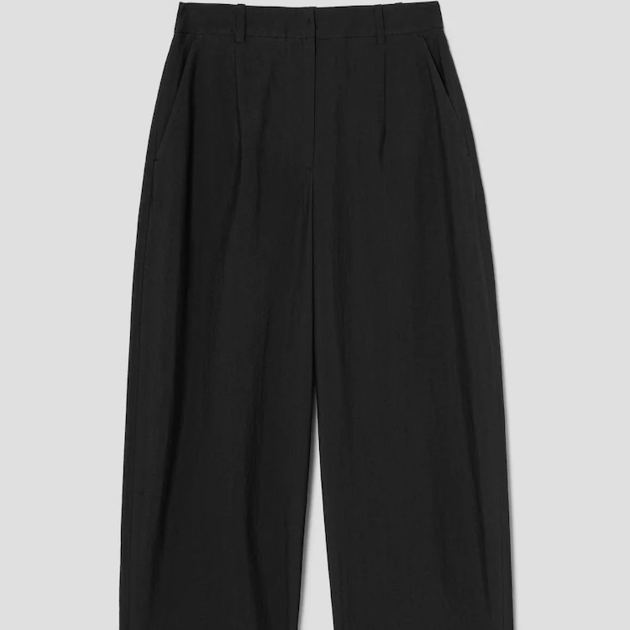KUHO Cotton-Blended Tapered Fit Pants – Black