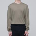 Merino Wool Blend High Gauge Crew Neck Knit [Dusty Beige]