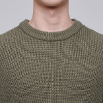 Alpaca Ribbed Crew Neck Knit [Desert Sage]