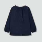 JAJU Pure Cotton Long-Sleeve Pajama Shirt (Navy) — классика уюта из натурального хлопка