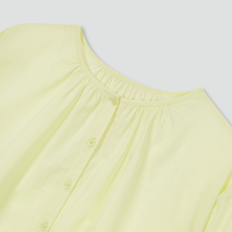 JAJU Pure Cotton Long-Sleeve Pajama Shirt (Yellow) — лёгкость хлопка и домашний уют