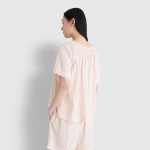 JAJU Lyocell Smocking Pajama Shirt (Light Orange) — нежность ткани и уют в каждом движении