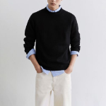 Minimal Crew Neck Knit [Black]