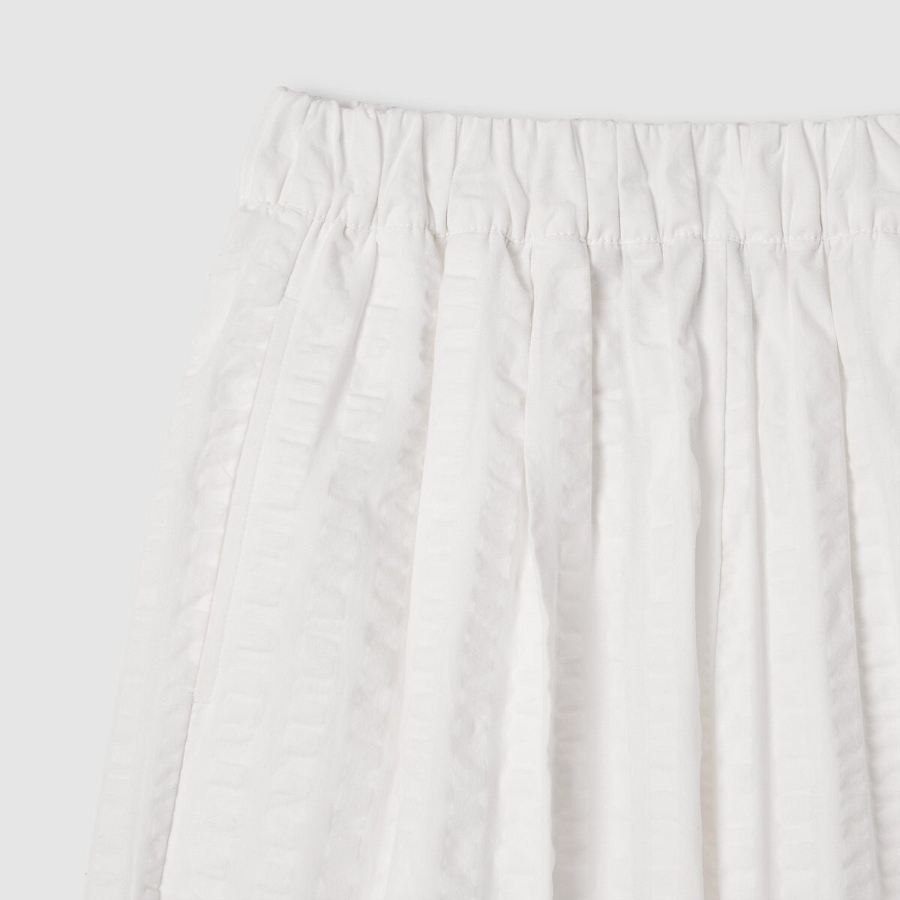JAJU Cotton Seersucker Banding Pants (White) — лёгкость, свежесть и комфорт на каждый день