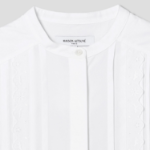Maison Kitsune Women Crafted Embroidery Maxi Sleeve Shirt
