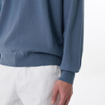 Washable Supima Cotton Crew Neck Knit [Blue Grey]