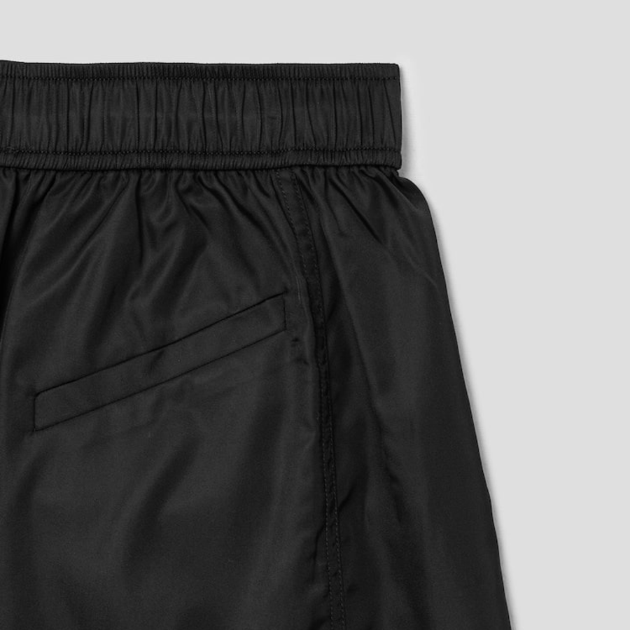 GANNI Duchesse Nylon Midi Ruffle Shorts – Black
