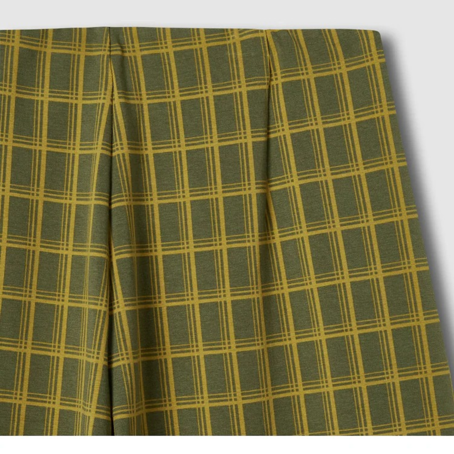 JAJU Check Wide Pants (Dark Khaki) — свободный крой и классика в клетку
