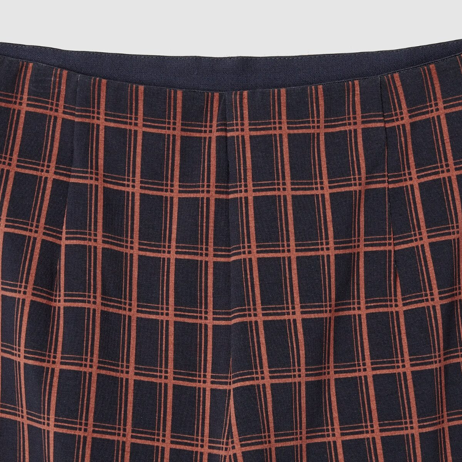JAJU Check Wide Pants (Dark Navy) — лёгкость и расслабленный стиль на каждый день