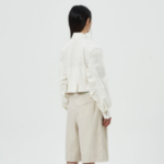 GANNI Washed Stretch Cotton Bomber Corsetshirt – Ivory