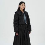 GANNI Duchesse Nylon Fitted Jacket – Black