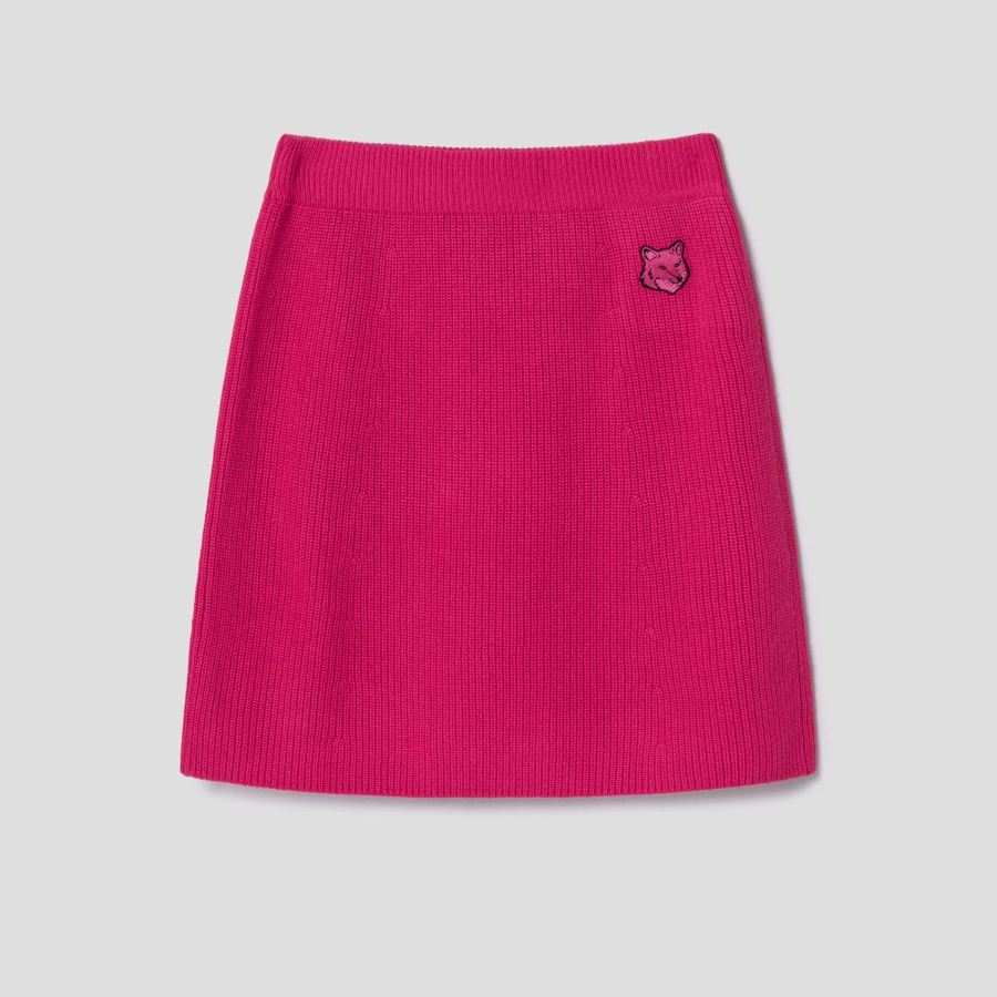 Maison Kitsune Women Bold Fox Head Patch Ribbed Short Skirt