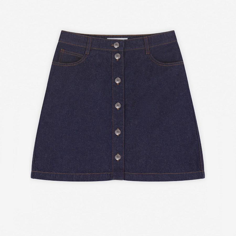 Maison Kitsune Women Buttoned Denim Mini Skirt