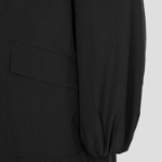 GANNI Tech Seersucker Oversized Shell Coat – Black