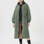 GANNI Tech Seersucker Oversized Shell Coat – Beetle