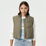 GANNI Quilt Short Vest – Black