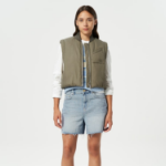 GANNI Quilt Short Vest – Black